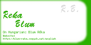 reka blum business card