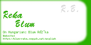 reka blum business card